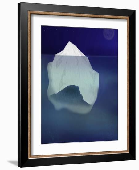 Tip of the Iceberg Floating in the Ocean-pablo guzman-Framed Art Print