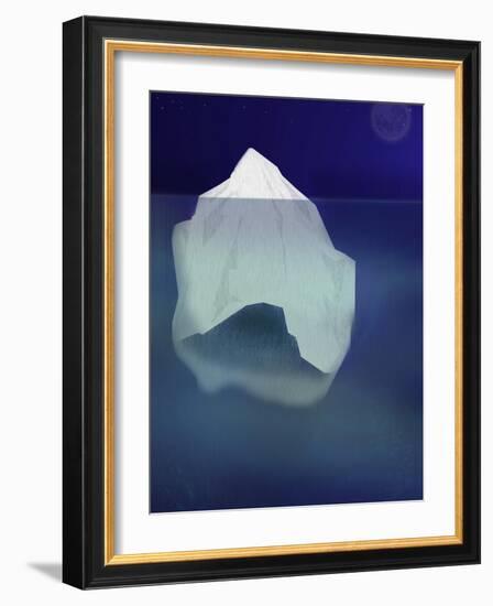 Tip of the Iceberg Floating in the Ocean-pablo guzman-Framed Art Print