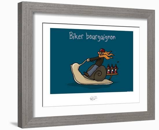 Tipe taupe - Biker bourguignon-Sylvain Bichicchi-Framed Art Print