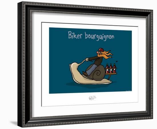 Tipe taupe - Biker bourguignon-Sylvain Bichicchi-Framed Art Print