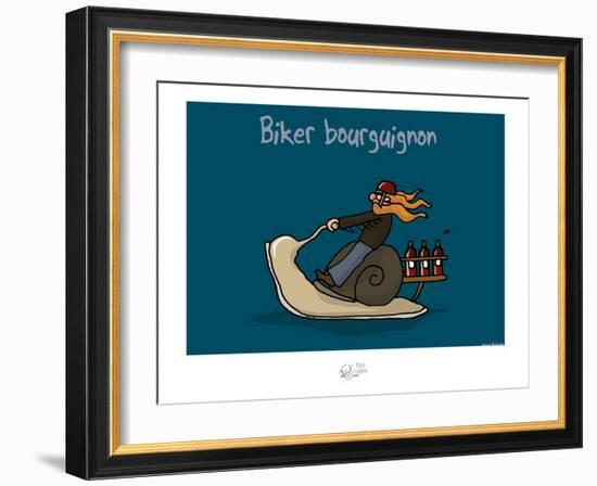 Tipe taupe - Biker bourguignon-Sylvain Bichicchi-Framed Art Print