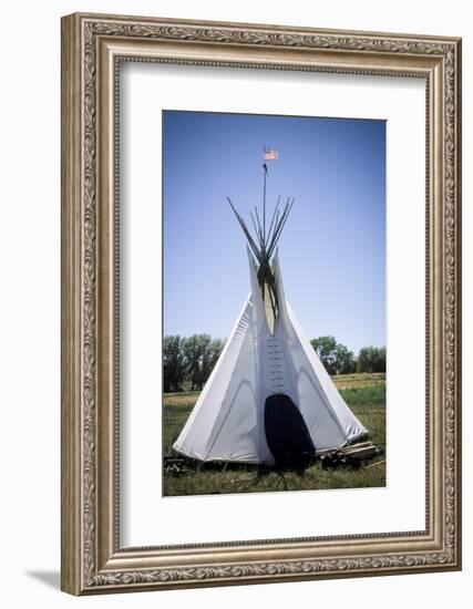 Tipi with American Flag, Uintah and Ouray Indian Reservation, Utah-Angel Wynn-Framed Photographic Print