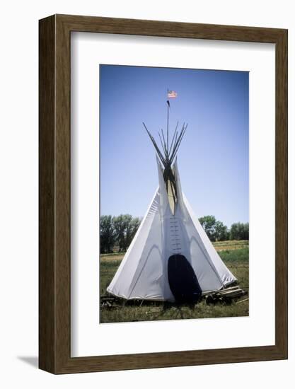 Tipi with American Flag, Uintah and Ouray Indian Reservation, Utah-Angel Wynn-Framed Photographic Print