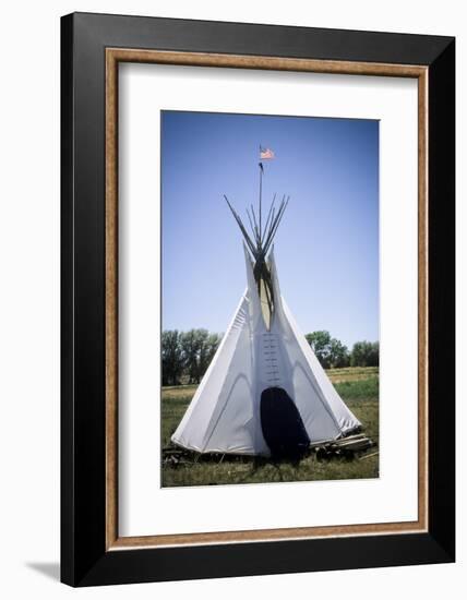 Tipi with American Flag, Uintah and Ouray Indian Reservation, Utah-Angel Wynn-Framed Photographic Print