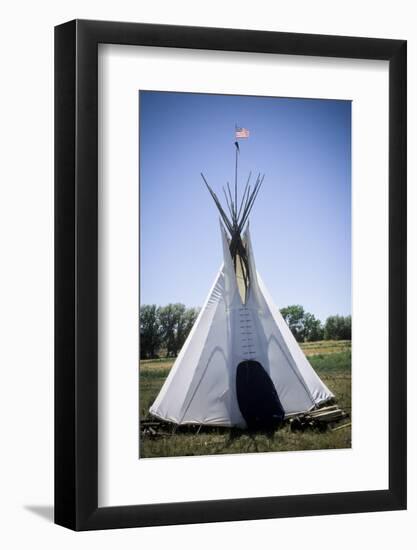 Tipi with American Flag, Uintah and Ouray Indian Reservation, Utah-Angel Wynn-Framed Photographic Print