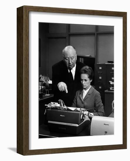 Tippi Hedren; Alfred Hitchcock. "Marnie" [1964], Directed by Alfred Hitchcock.-null-Framed Photographic Print