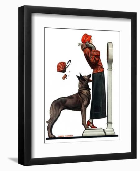 "Tipping the Scales,"October 13, 1923-Joseph Farrelly-Framed Giclee Print