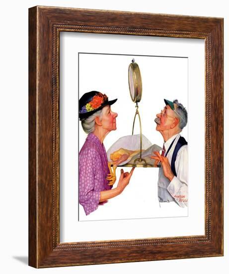 "Tipping the Scales,"October 3, 1936-Leslie Thrasher-Framed Premium Giclee Print