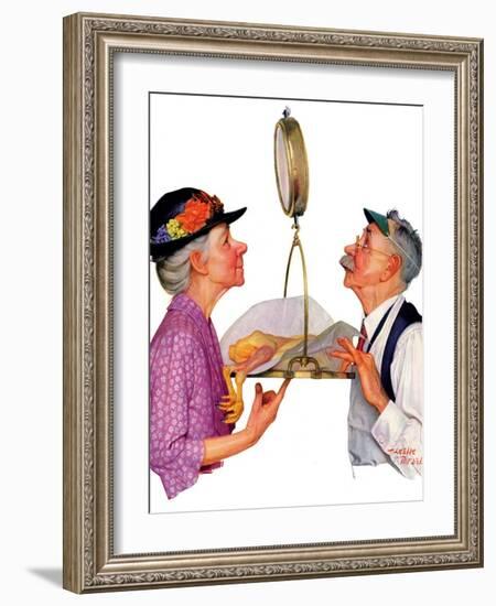 "Tipping the Scales,"October 3, 1936-Leslie Thrasher-Framed Giclee Print