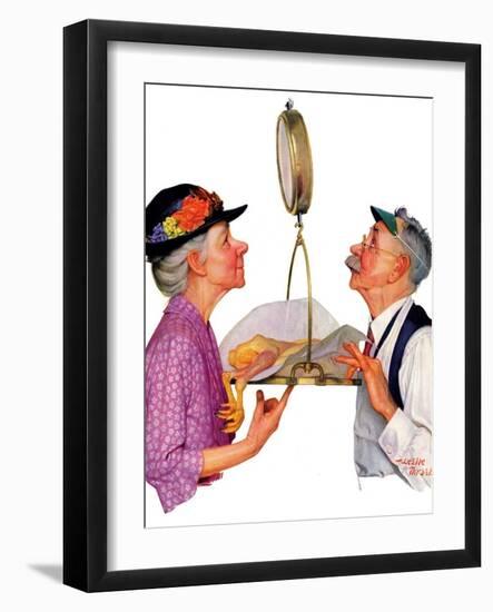 "Tipping the Scales,"October 3, 1936-Leslie Thrasher-Framed Giclee Print