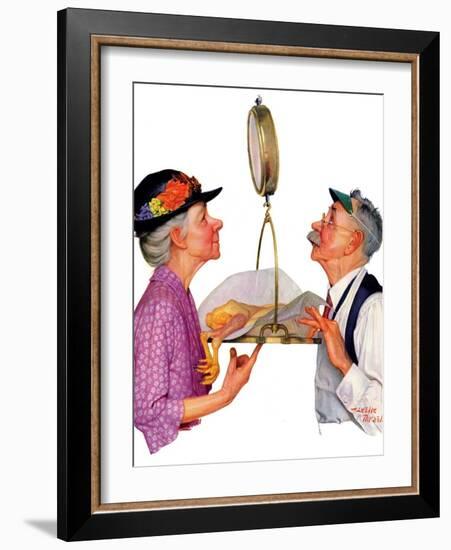 "Tipping the Scales,"October 3, 1936-Leslie Thrasher-Framed Giclee Print