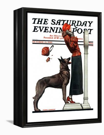 "Tipping the Scales," Saturday Evening Post Cover, October 13, 1923-Joseph Farrelly-Framed Premier Image Canvas