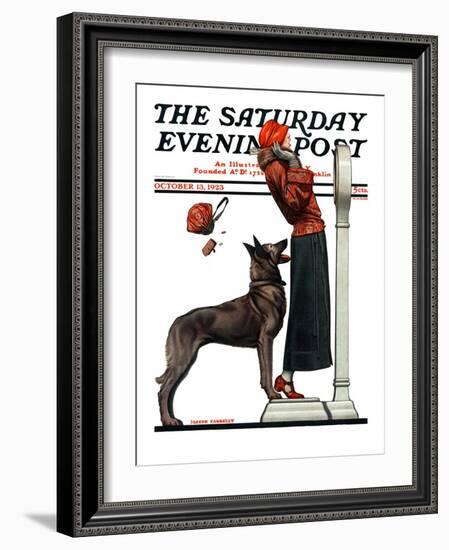 "Tipping the Scales," Saturday Evening Post Cover, October 13, 1923-Joseph Farrelly-Framed Giclee Print