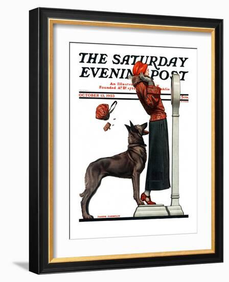 "Tipping the Scales," Saturday Evening Post Cover, October 13, 1923-Joseph Farrelly-Framed Giclee Print