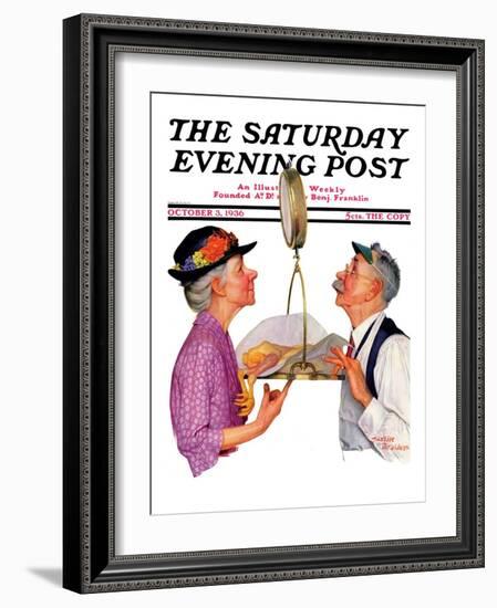 "Tipping the Scales," Saturday Evening Post Cover, October 3,1936-Leslie Thrasher-Framed Giclee Print