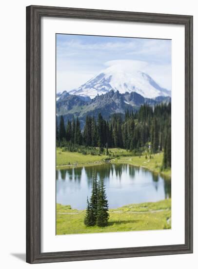 Tipsoo Lake. Mt. Rainier National Park, WA-Justin Bailie-Framed Photographic Print