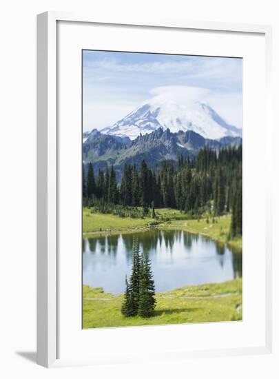 Tipsoo Lake. Mt. Rainier National Park, WA-Justin Bailie-Framed Photographic Print