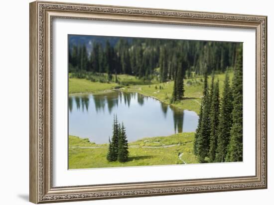 Tipsoo Lake. Mt. Rainier National Park, WA-Justin Bailie-Framed Photographic Print