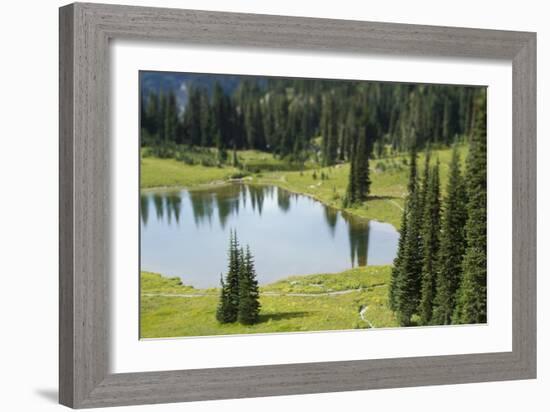 Tipsoo Lake. Mt. Rainier National Park, WA-Justin Bailie-Framed Photographic Print