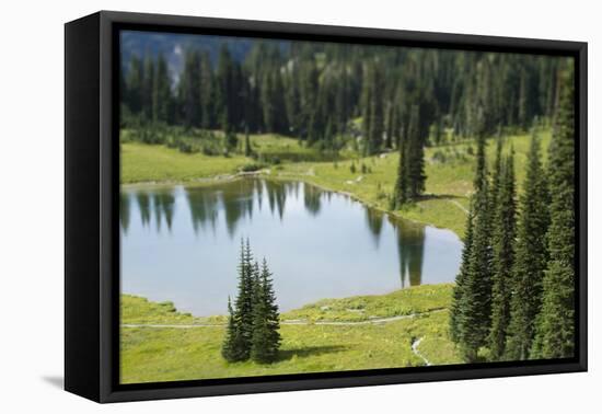 Tipsoo Lake. Mt. Rainier National Park, WA-Justin Bailie-Framed Premier Image Canvas