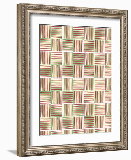 Tipsy Reindeer Be Merry Checks Repeat-Cyndi Lou-Framed Giclee Print