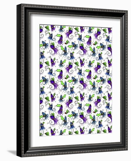 Tipsy Reindeer Tinsel Tassels Repeat-Cyndi Lou-Framed Giclee Print