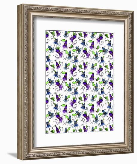 Tipsy Reindeer Tinsel Tassels Repeat-Cyndi Lou-Framed Giclee Print