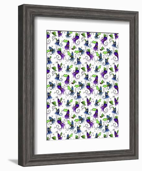 Tipsy Reindeer Tinsel Tassels Repeat-Cyndi Lou-Framed Giclee Print