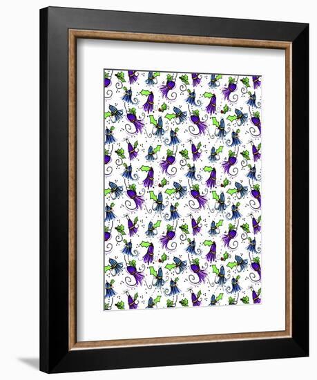 Tipsy Reindeer Tinsel Tassels Repeat-Cyndi Lou-Framed Giclee Print