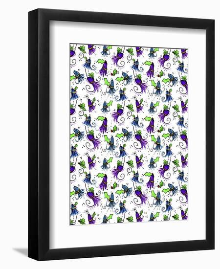 Tipsy Reindeer Tinsel Tassels Repeat-Cyndi Lou-Framed Giclee Print