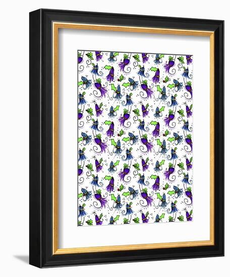 Tipsy Reindeer Tinsel Tassels Repeat-Cyndi Lou-Framed Giclee Print