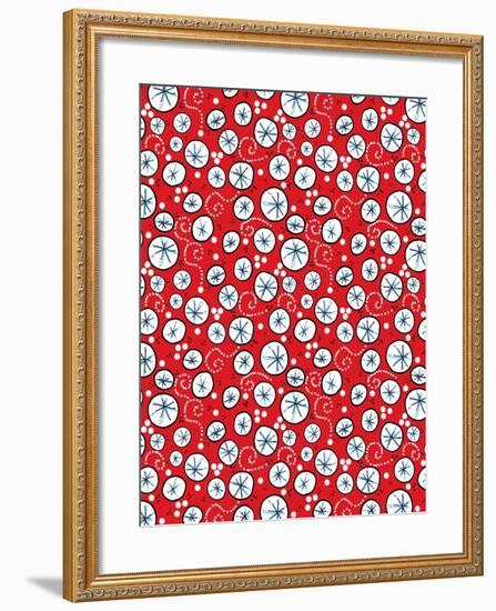 Tipsy Reindeer Wine Bubbles Repeat-Cyndi Lou-Framed Giclee Print