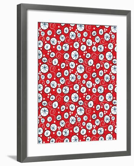 Tipsy Reindeer Wine Bubbles Repeat-Cyndi Lou-Framed Giclee Print