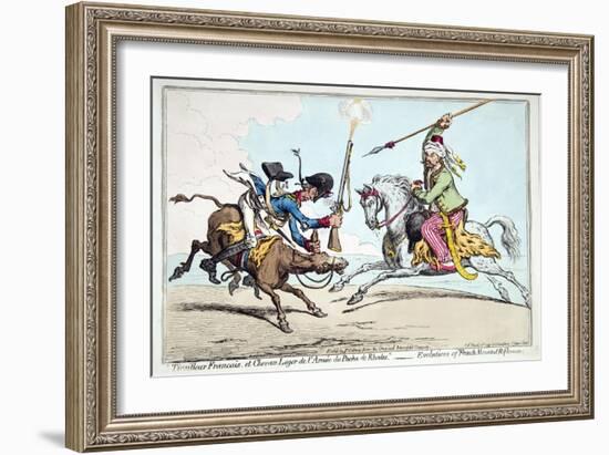 Tirailleur Francais Et Chevau Leger De L'Armee Du Pacha De Rhodes-James Gillray-Framed Giclee Print