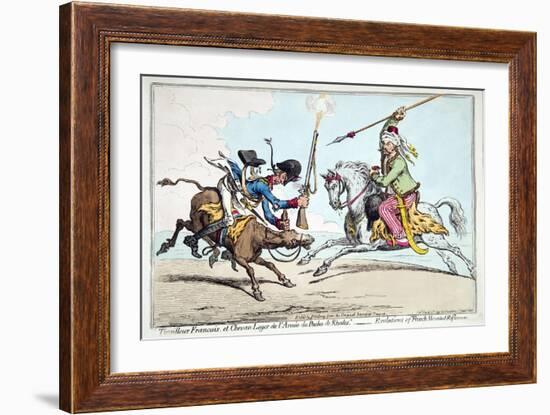 Tirailleur Francais Et Chevau Leger De L'Armee Du Pacha De Rhodes-James Gillray-Framed Giclee Print