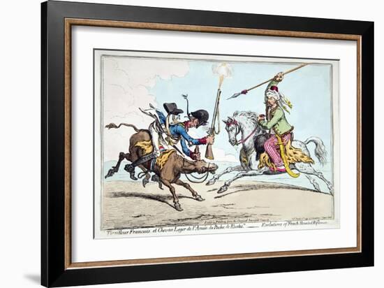 Tirailleur Francais Et Chevau Leger De L'Armee Du Pacha De Rhodes-James Gillray-Framed Giclee Print