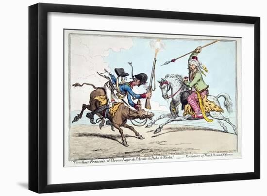 Tirailleur Francais Et Chevau Leger De L'Armee Du Pacha De Rhodes-James Gillray-Framed Giclee Print