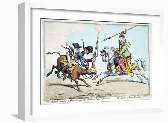 Tirailleur Francais Et Chevau Leger De L'Armee Du Pacha De Rhodes-James Gillray-Framed Giclee Print