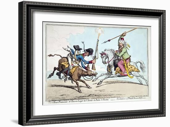 Tirailleur Francais Et Chevau Leger De L'Armee Du Pacha De Rhodes-James Gillray-Framed Giclee Print