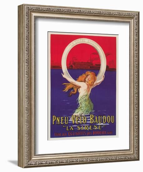 Tire Advertisement with Mermaid-null-Framed Art Print