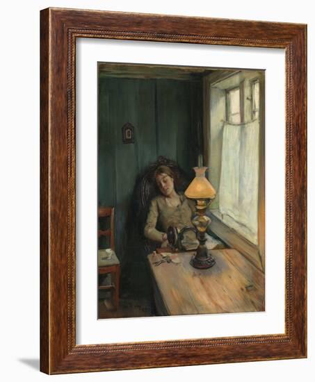 Tired, 1885 (Oil on Canvas)-Christian Krohg-Framed Giclee Print