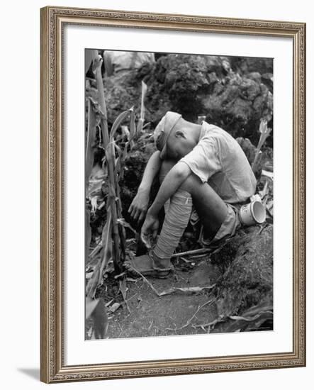 Tired Chinese Infantryman-Jack Wilkes-Framed Photographic Print