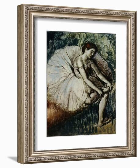 Tired Dancer-Edgar Degas-Framed Premium Giclee Print