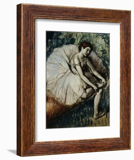 Tired Dancer-Edgar Degas-Framed Premium Giclee Print