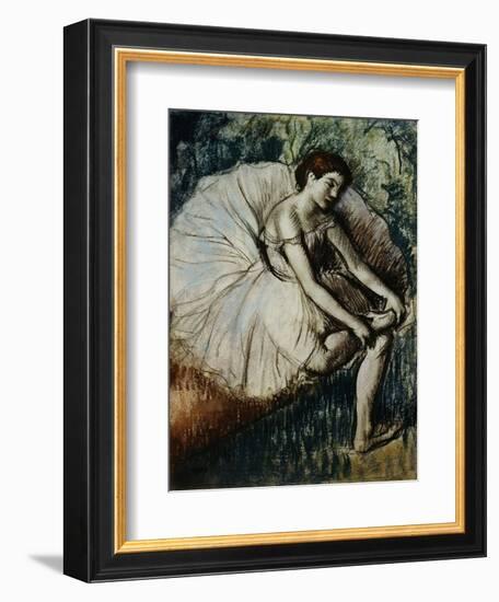 Tired Dancer-Edgar Degas-Framed Premium Giclee Print