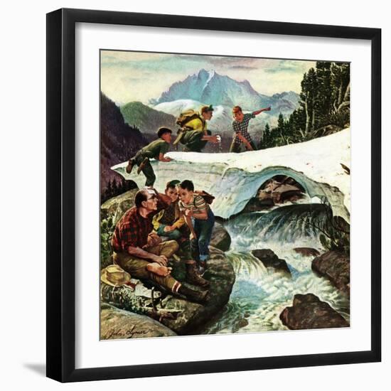 "Tired Hiker", April 15, 1950-John Clymer-Framed Giclee Print