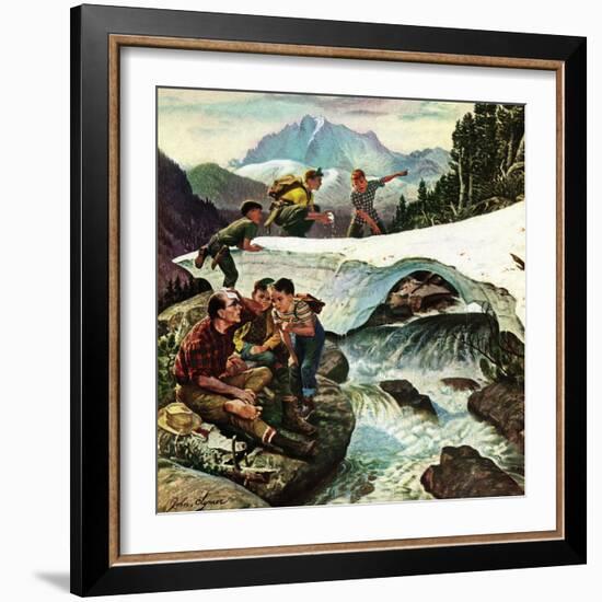 "Tired Hiker", April 15, 1950-John Clymer-Framed Giclee Print