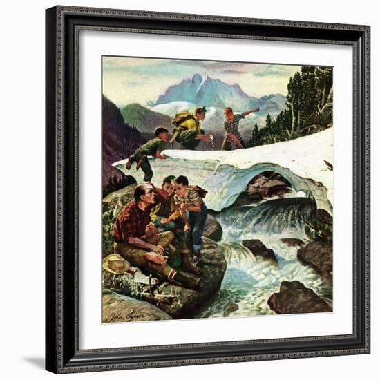 "Tired Hiker", April 15, 1950-John Clymer-Framed Giclee Print