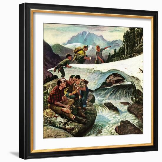 "Tired Hiker", April 15, 1950-John Clymer-Framed Giclee Print