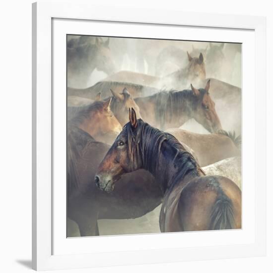 Tired Horses-Huseyin Ta?k?n-Framed Giclee Print